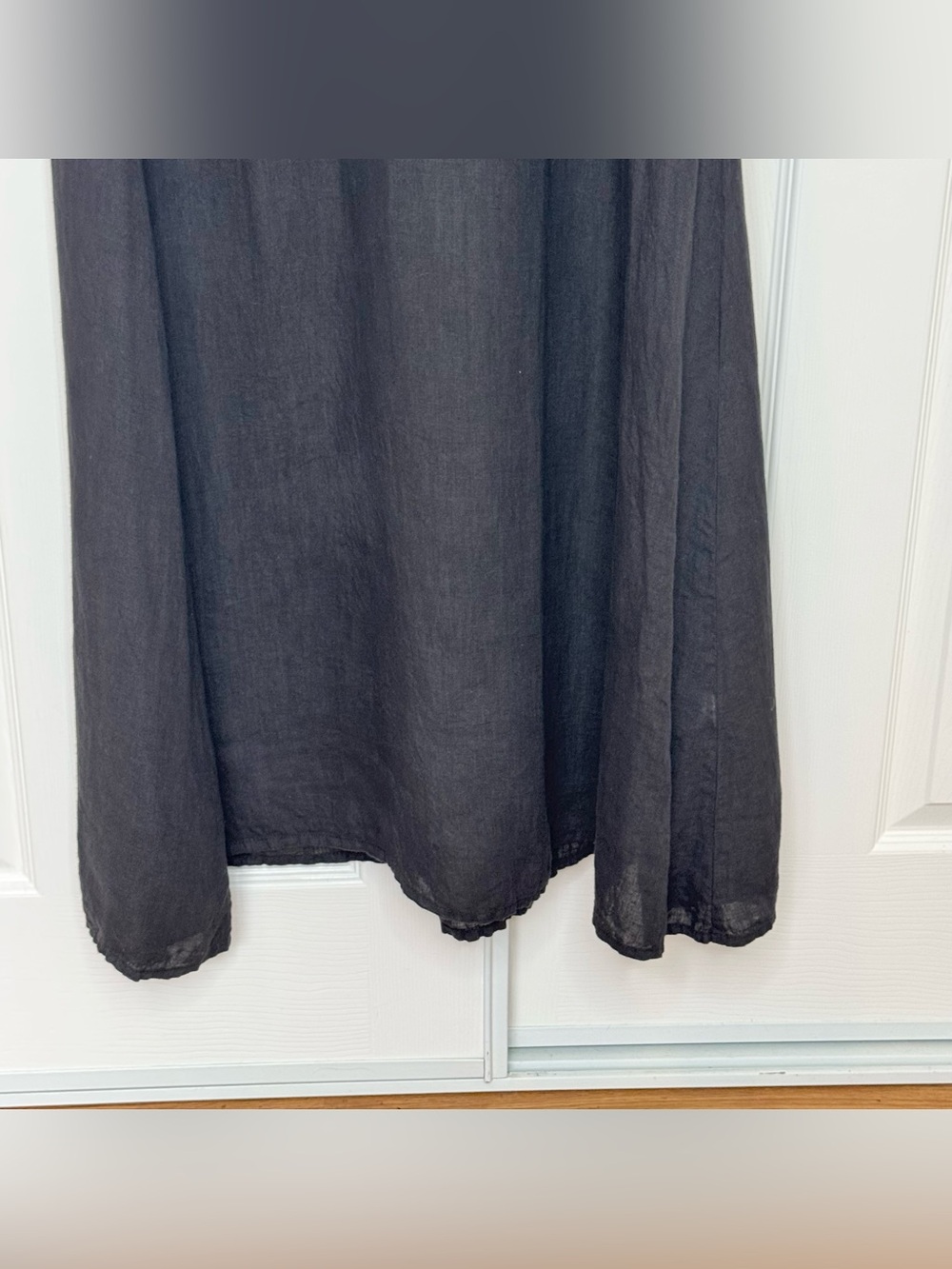FLAX Black Sleeveless Linen Maxi Dress Size S Lagenlook - Picture 4 of 12